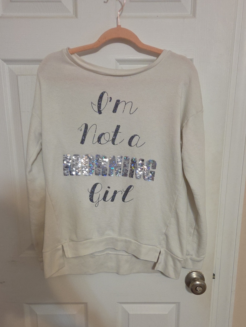 Juicy Couture Cream Sequin Graphic Sweatshirt Y2k BLING Large